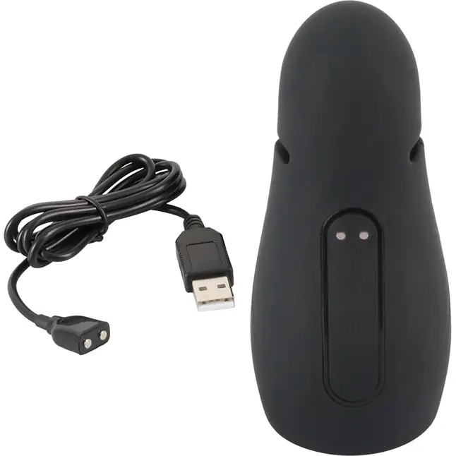 Черный силиконовый вибромастурбатор с нагревом Masturbator with 2 Functions - You2Toys. Фотография 8.