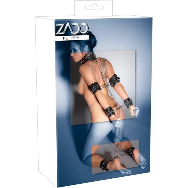 Черный бондажный комплект с цепями - Zado. Фотография 7.