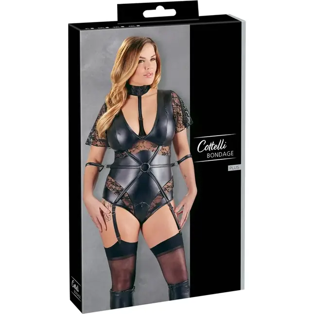 Стильное боди с молнией в шагу и фиксацией рук - Cottelli Collection. Фотография 6.