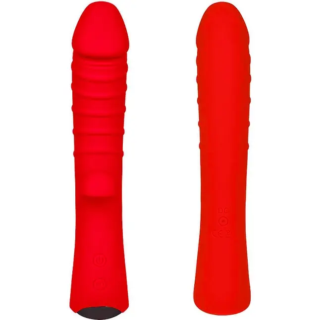 Красный вибромассажер 5 Silicone Wild Passion - 19,1 см. Фотография 3.