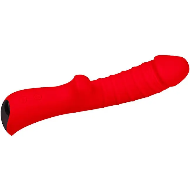 Красный вибромассажер 5 Silicone Wild Passion - 19,1 см. Фотография 4.