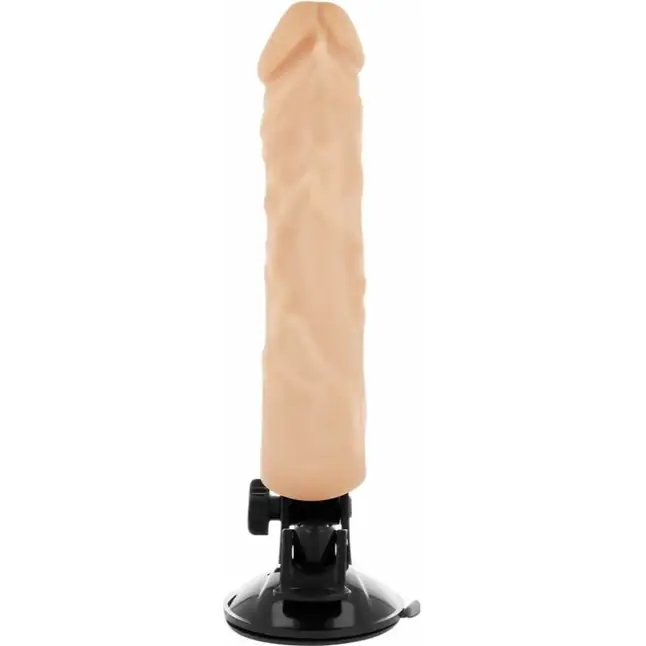 Телесный вибратор на мощной присоске Basecock Realistic Vibrator - 21 см. Фотография 2.