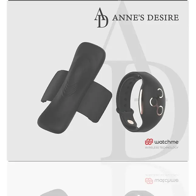 Черно-золотая вибровкладка в трусики с пультом-часами Anne s Desire Vibro Panty Wireless Watchme. Фотография 9.