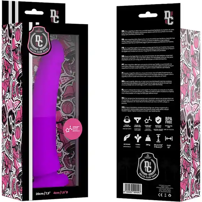 Фиолетовый фаллоимитатор из силикона Delta Сlub Toys Dong Purple Silicone - 20 см. Фотография 5.