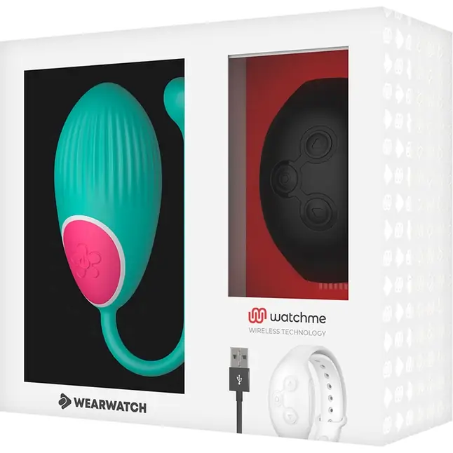 Зеленое виброяйцо с черным пультом-часами Wearwatch Egg Wireless Watchme. Фотография 5.