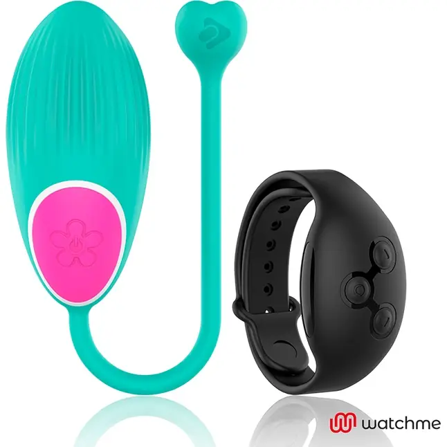 Зеленое виброяйцо с черным пультом-часами Wearwatch Egg Wireless Watchme