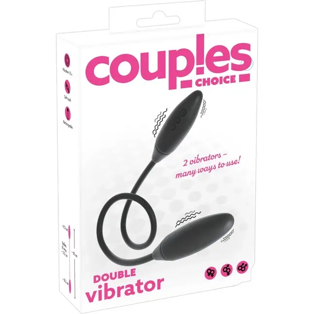 Черный двойной вибростимулятор Double Vibrator - You2Toys. Фотография 8.