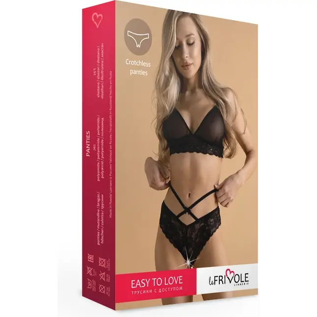 Романтичные кружевные трусики с доступом и стрепами - Easy to love. Фотография 8.