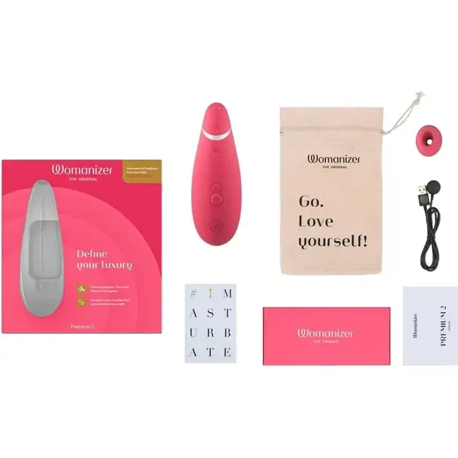 Розовый клиторальный стимулятор Womanizer Premium 2. Фотография 5.