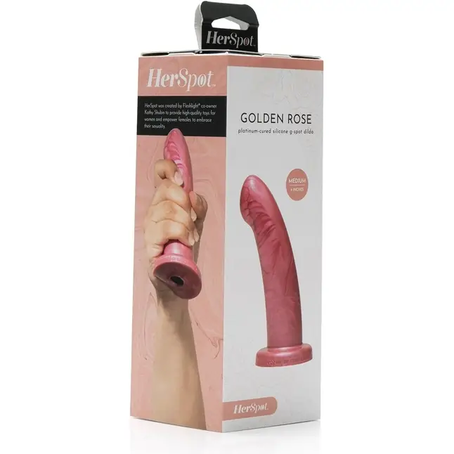 Розовый фаллоимитатор Golden Rose Dildo Medium - 15,3 см. Фотография 5.
