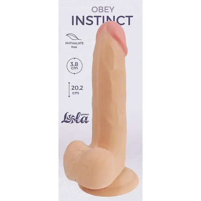 Телесный фаллоимитатор Obey Instinct - 20,2 см - Instinct. Фотография 3.
