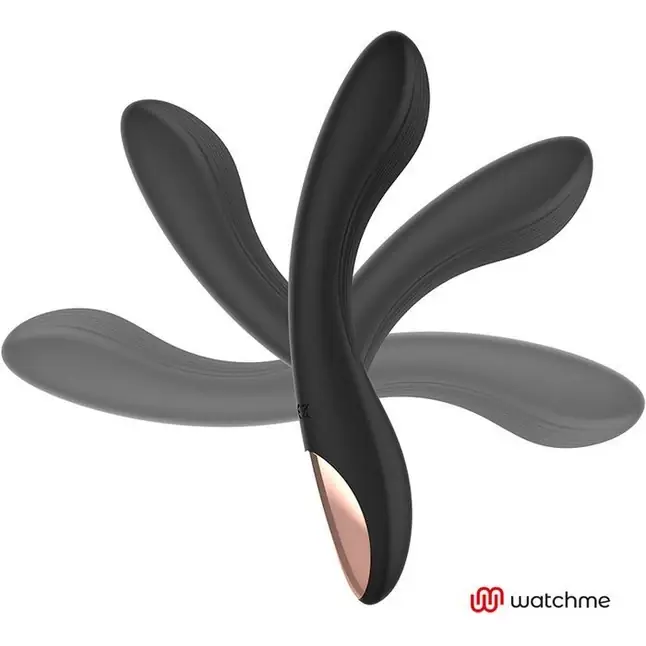 Черно-золотой вибратор с пультом-часами Anne s Desire Curve G-Spot Vibe Wireless Watchme - 20,5 см. Фотография 4.