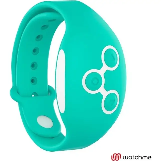 Голубой вибратор для пар с зеленым пультом-часами Weatwatch Dual Pleasure Vibe. Фотография 4.