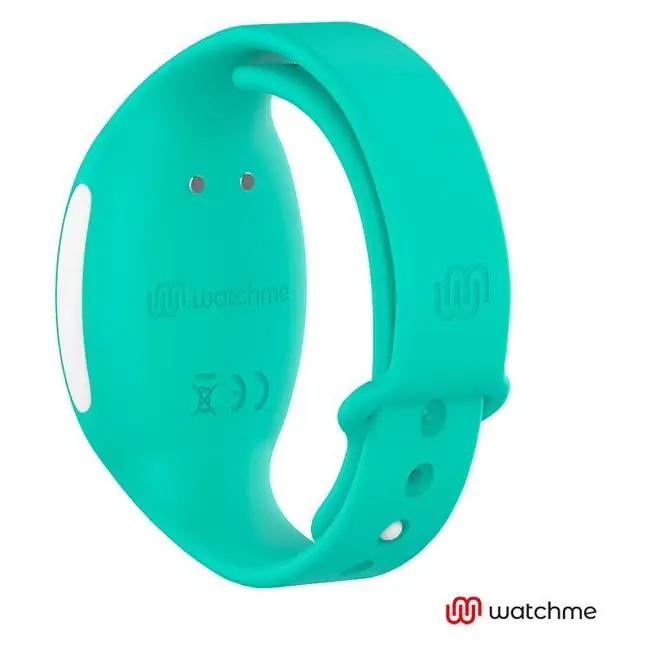 Голубой вибратор для пар с зеленым пультом-часами Weatwatch Dual Pleasure Vibe. Фотография 5.