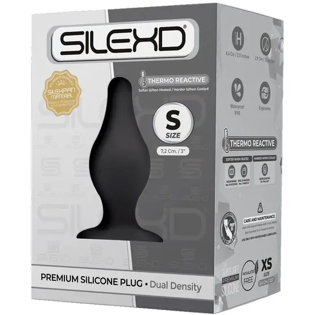 Черная малая анальная пробка SileXD - 7,2 см - SILEXD. Фотография 2.