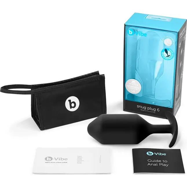 Черная анальная пробка для ношения B-vibe Snug Plug 6 - 17 см. Фотография 5.