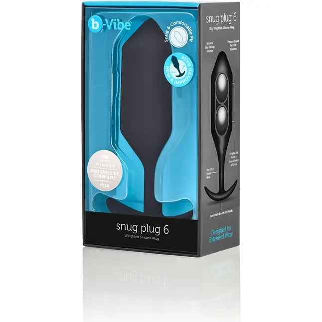 Черная анальная пробка для ношения B-vibe Snug Plug 6 - 17 см. Фотография 6.