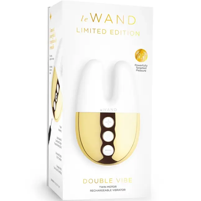 Белый вибратор с ушками Le Wand Double Vibe. Фотография 5.