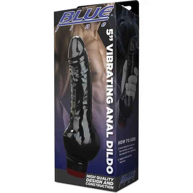 Черный анальный вибратор 5 Vibrating Anal Dildo. Фотография 4.