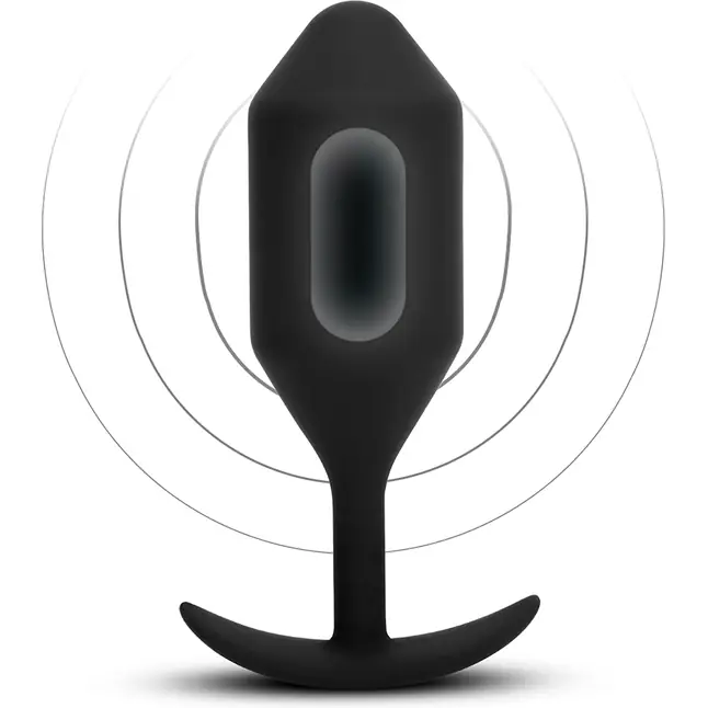Черная вибропробка для ношения Vibrating Snug Plug 5 - 16,5 см. Фотография 2.