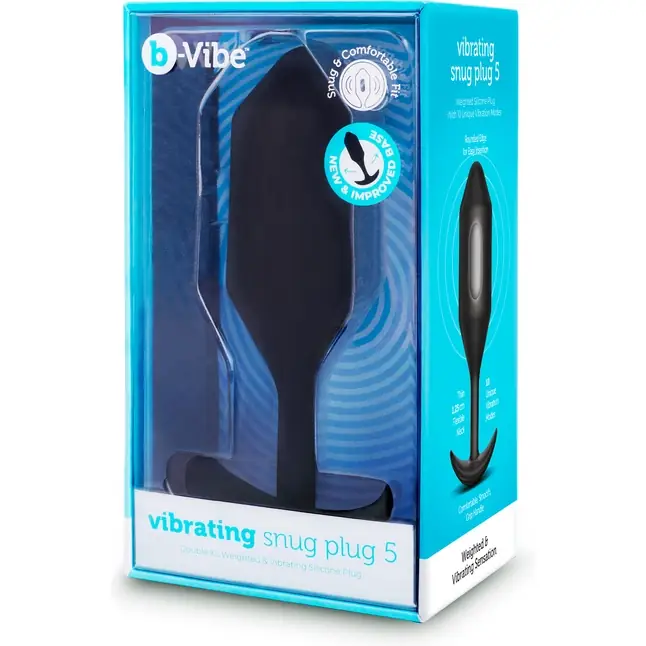 Черная вибропробка для ношения Vibrating Snug Plug 5 - 16,5 см. Фотография 7.