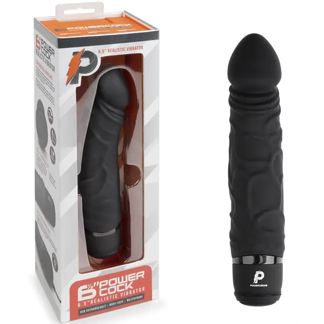 Черный вибратор-реалистик 6.5 Girthy Realistic Vibrator - 19 см