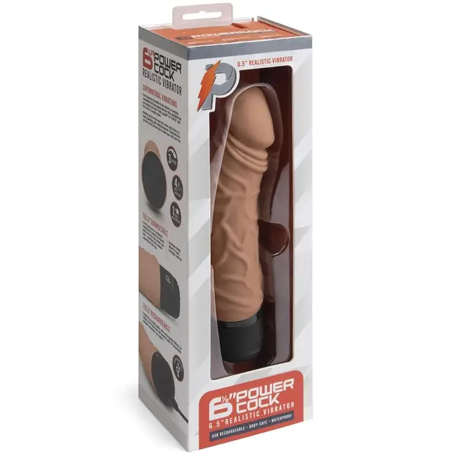 Кофейный вибратор-реалистик 6.5 Girthy Realistic Vibrator - 19 см. Фотография 4.