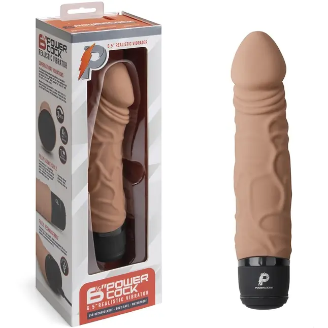 Кофейный вибратор-реалистик 6.5 Girthy Realistic Vibrator - 19 см