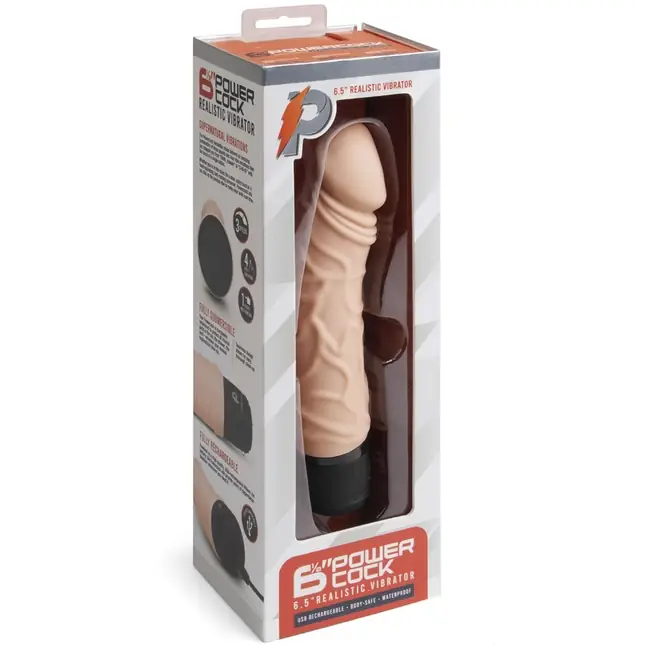 Телесный вибратор-реалистик 6.5 Girthy Realistic Vibrator - 19 см. Фотография 4.