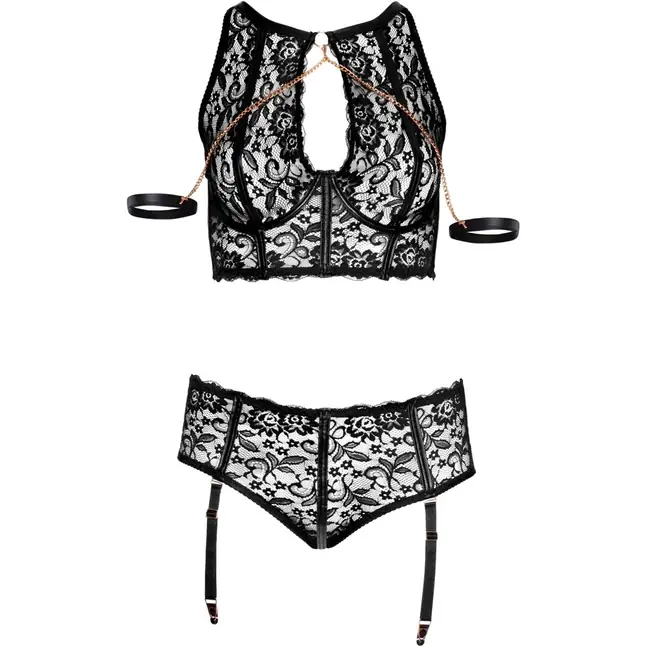 Обворожительный кружевной комплект белья с фиксацией - Cottelli Collection. Фотография 3.