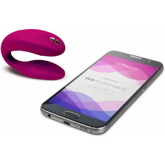 Ярко-розовый вибратор для пар We-Vibe Sync. Фотография 5.