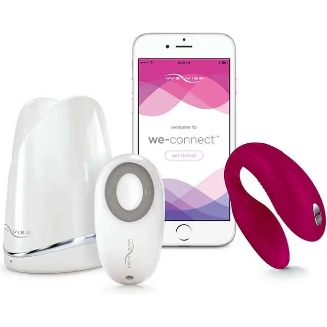 Ярко-розовый вибратор для пар We-Vibe Sync. Фотография 6.
