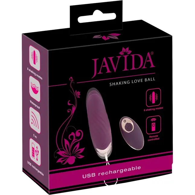Фиолетовое виброяйцо с пультом ДУ Shaking Love Ball - JAVIDA. Фотография 10.
