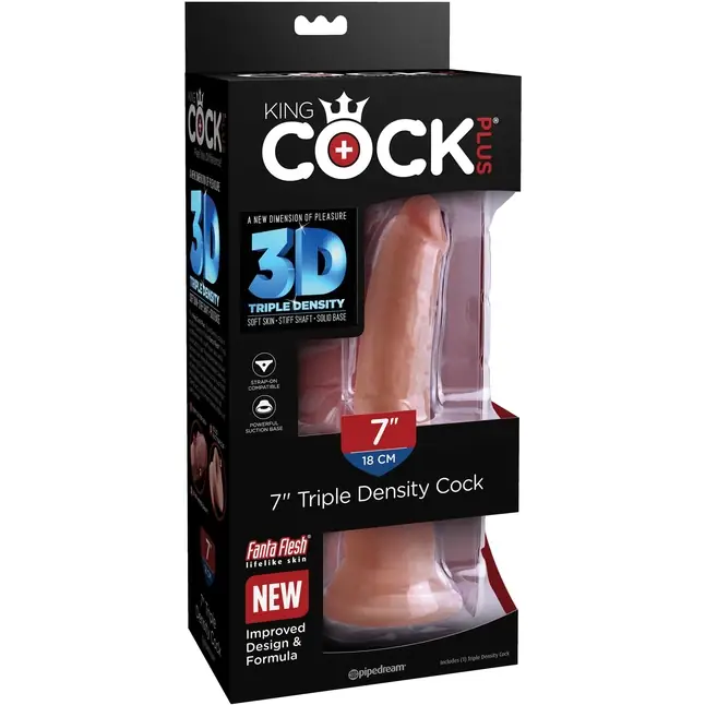 Кофейный фаллоимитатор на присоске 7 Triple Density Cock - 21 см - King Cock Plus. Фотография 2.
