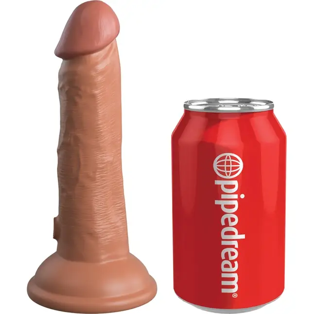 Кофейный фаллоимитатор 6 Silicone Dual Density Cock - 17 см - King Cock Elite. Фотография 2.
