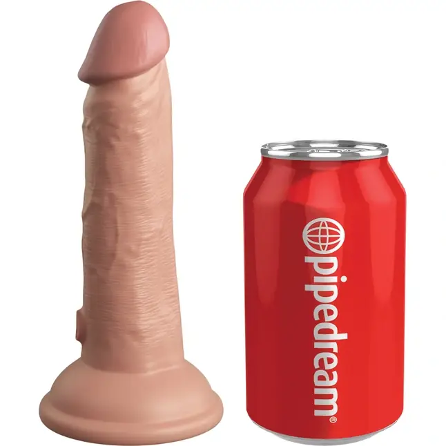 Телесный фаллоимитатор 6 Silicone Dual Density Cock - 17 см - King Cock Elite. Фотография 2.