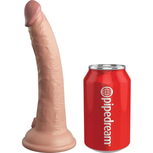 Телесный фаллоимитатор 7 Silicone Dual Density Cock - 21 см - King Cock Elite. Фотография 2.