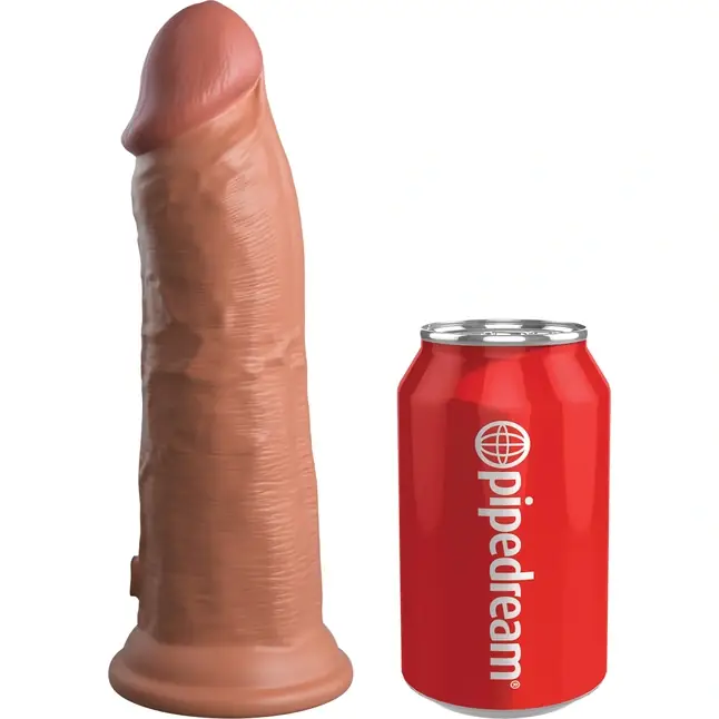Кофейный фаллоимитатор 8 Silicone Dual Density Cock - 22,8 см - King Cock Elite. Фотография 2.
