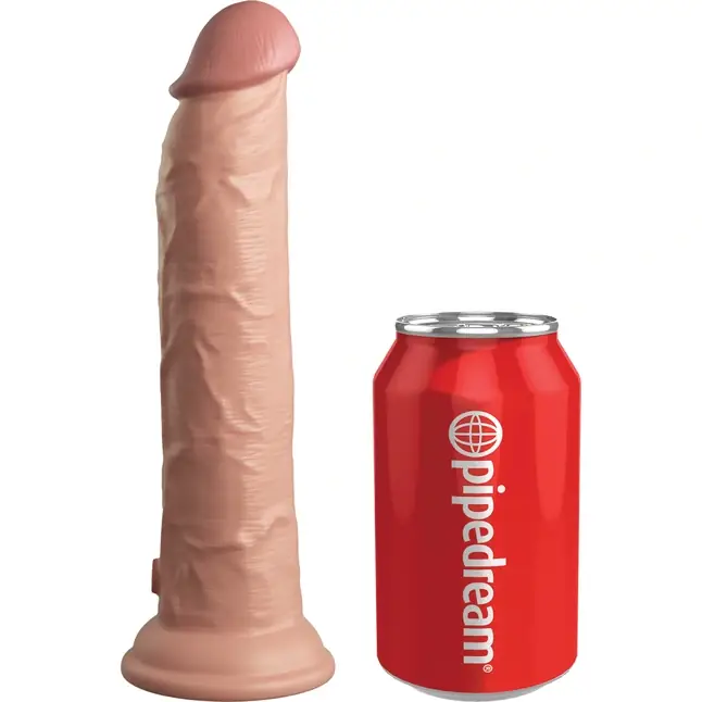 Телесный фаллоимитатор 9 Silicone Dual Density Cock - 25,4 см - King Cock Elite. Фотография 2.