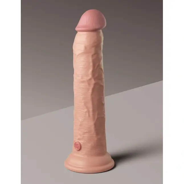 Телесный фаллоимитатор 9 Silicone Dual Density Cock - 25,4 см - King Cock Elite. Фотография 7.