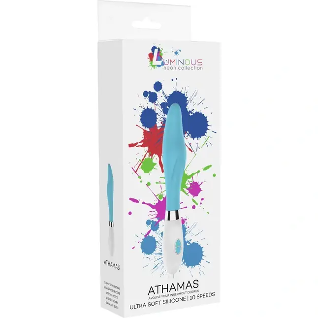 Бирюзовый фигурный вибратор Athamas - 22,7 см - Luminous. Фотография 5.