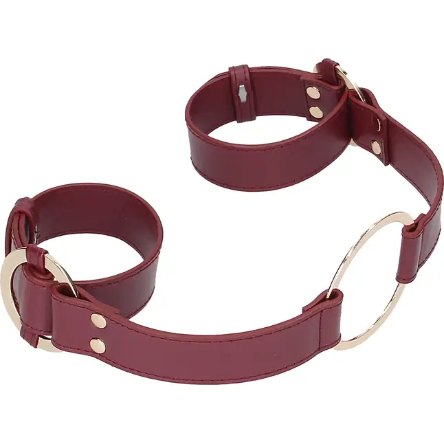 Бордовая фиксация на руки Handcuff With Connector - Ouch!