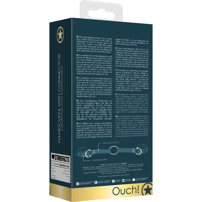 Зеленая фиксация на руки Handcuff With Connector - Ouch!. Фотография 5.