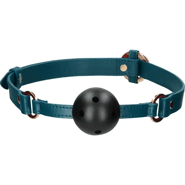 Кляп-шар на зеленых ремешках Breathable Ball Gag - Ouch!