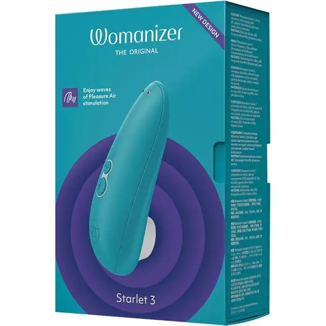 Бирюзовый клиторальный стимулятор Womanizer Starlet 3. Фотография 5.