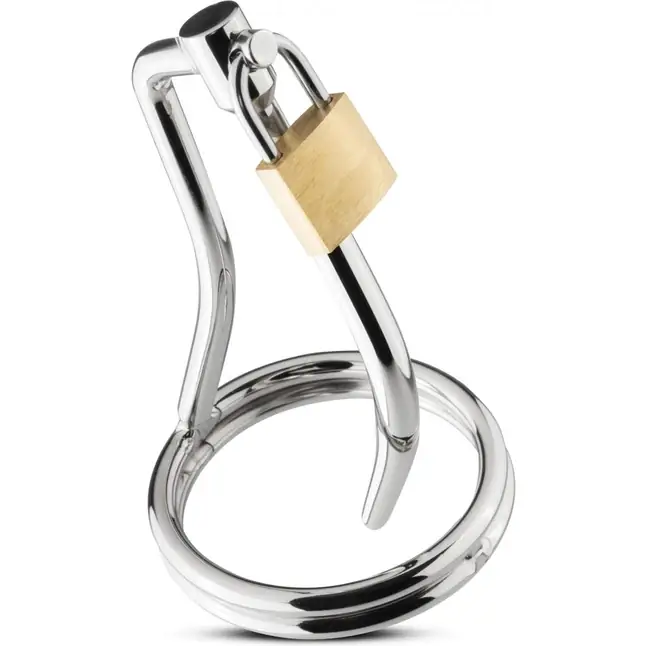 Уретральный стимулятор с замком Sinner Penis Cage With Penis Plug - Sinner Gear Unbendable