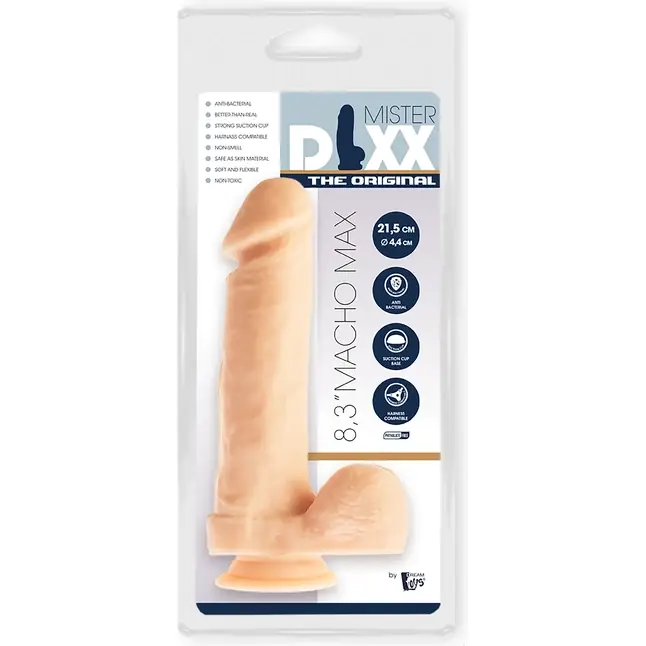 Телесный фаллоимитатор Macho Max - 21,5 см - Mr Dixx. Фотография 2.