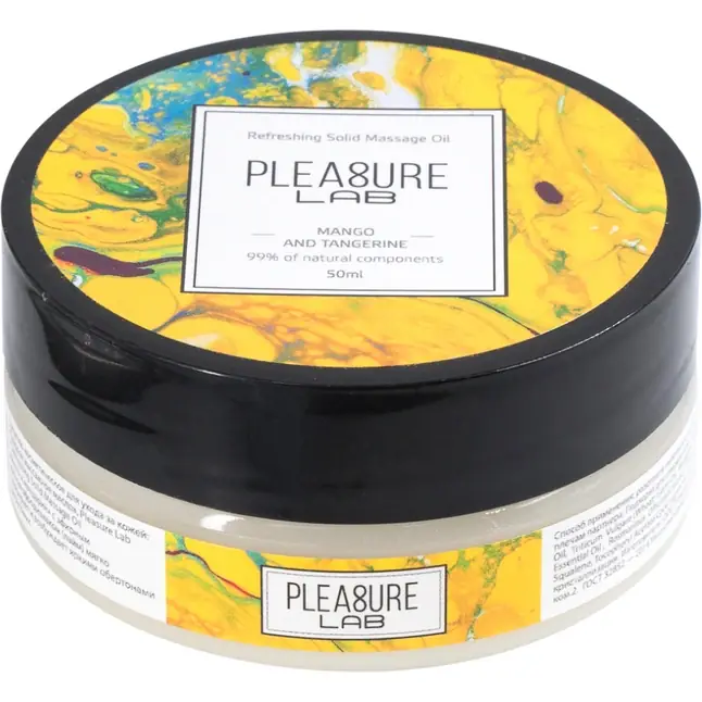 Твердое массажное масло Pleasure Lab Refreshing с ароматом манго и мандарина - 50 мл