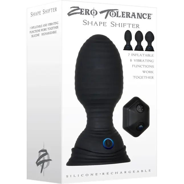 Черная анальная пробка с вибрацией и функцией расширения Shape Shifter - 11,7 см. Фотография 2.