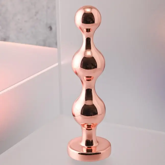 Золотистый анальный стимулятор-елочка Gold Digger Medium - 11,7 см. Фотография 5.